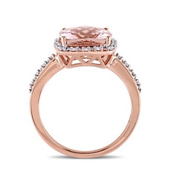 18K Rose Gold Plated with 4.25ct Morganite Ring - Picture 3 of 8